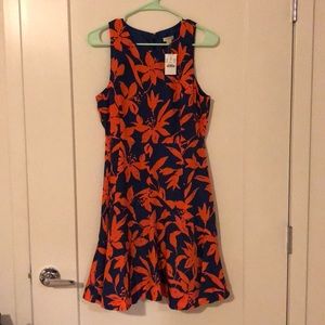 Orange and Blue J Crew Dress size 6